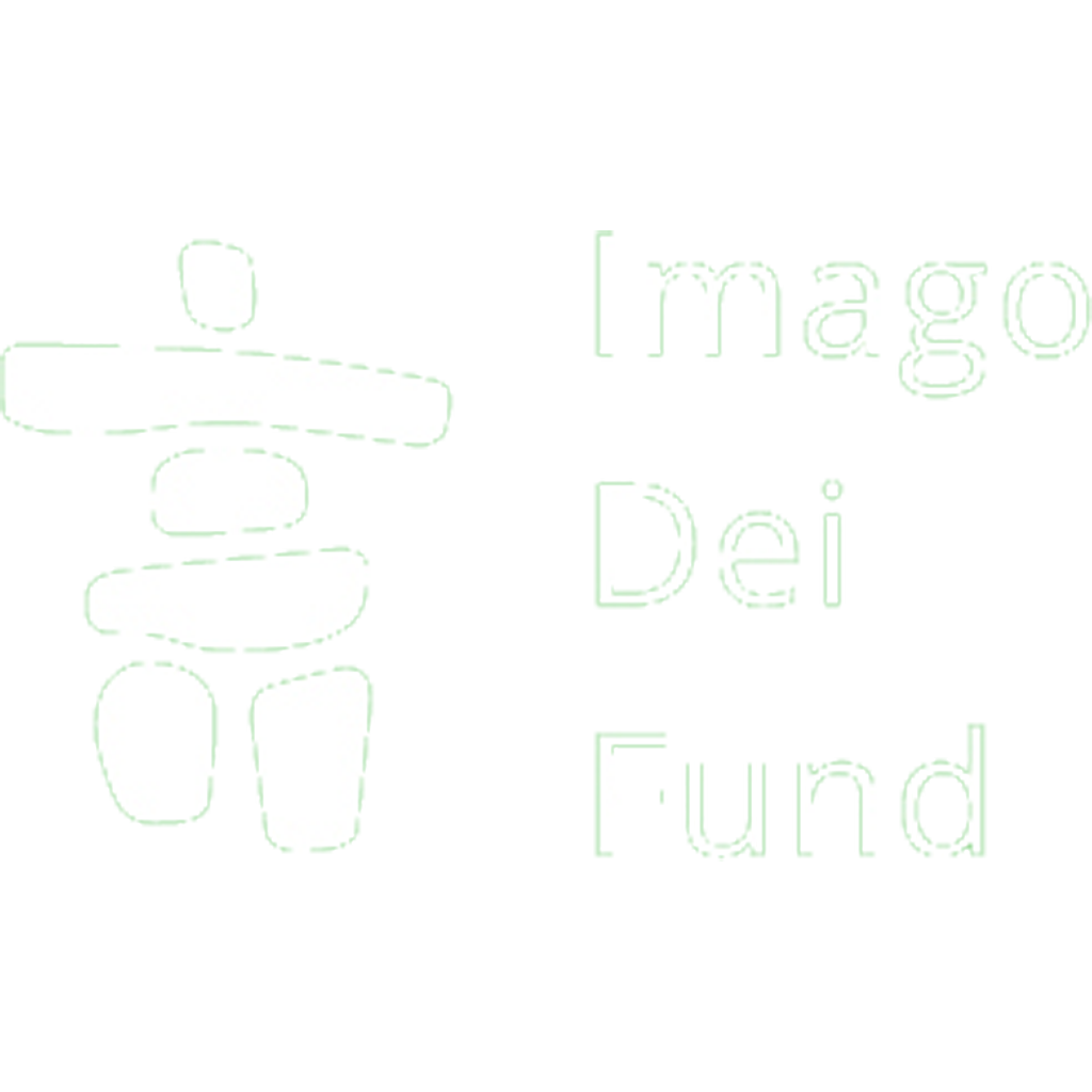 The Imago Dei Fund logo is an Inukshuk